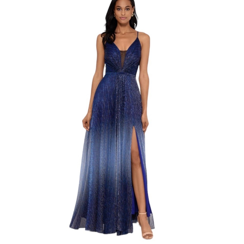 Betsy & Adam Blue Maxi Dress